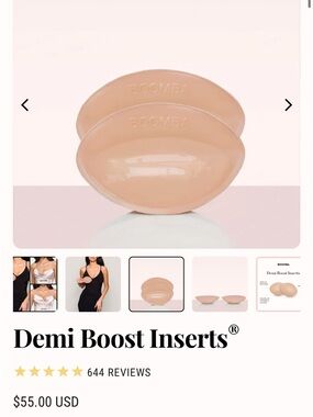Boomba Demi Boost Inserts in Nude — Subtle Lift Bra Pads